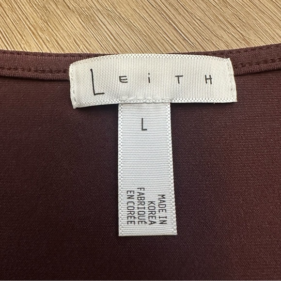 NWT Leith Chocolate Brown Wrap V-neck Sheath Dress 3/4 Sleeve - Picture 3 of 8